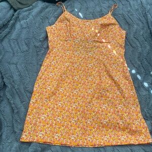Orange floral dress (NWOT)